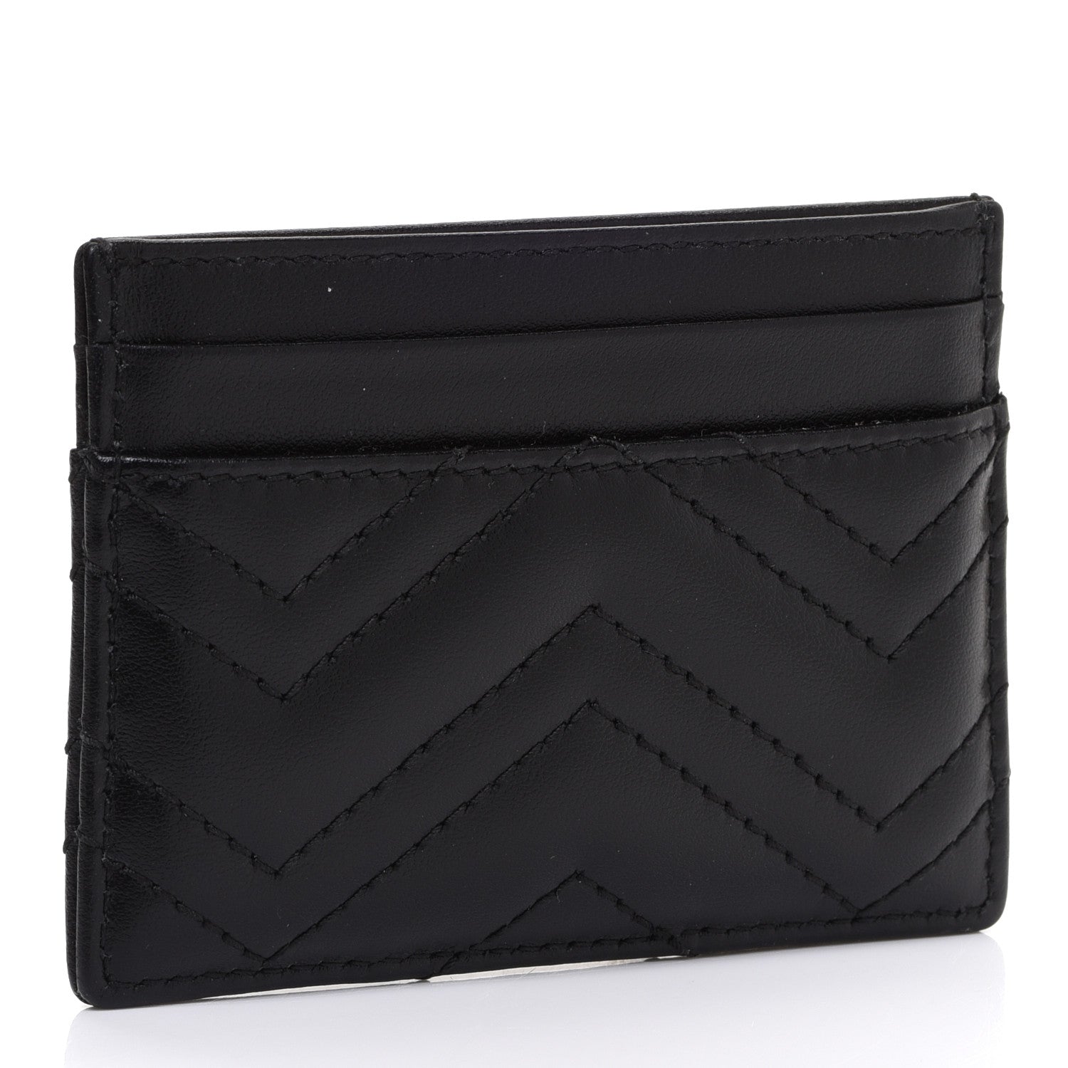 Gucci Calfskin Matelasse GG Marmont Card Holder Black 3 of 8