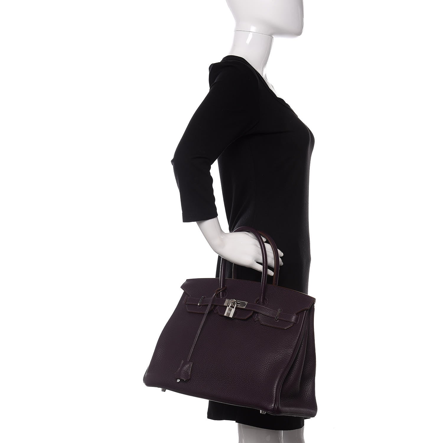 Hermes Taurillon Clemence Birkin 35 Raisin 2 of 11
