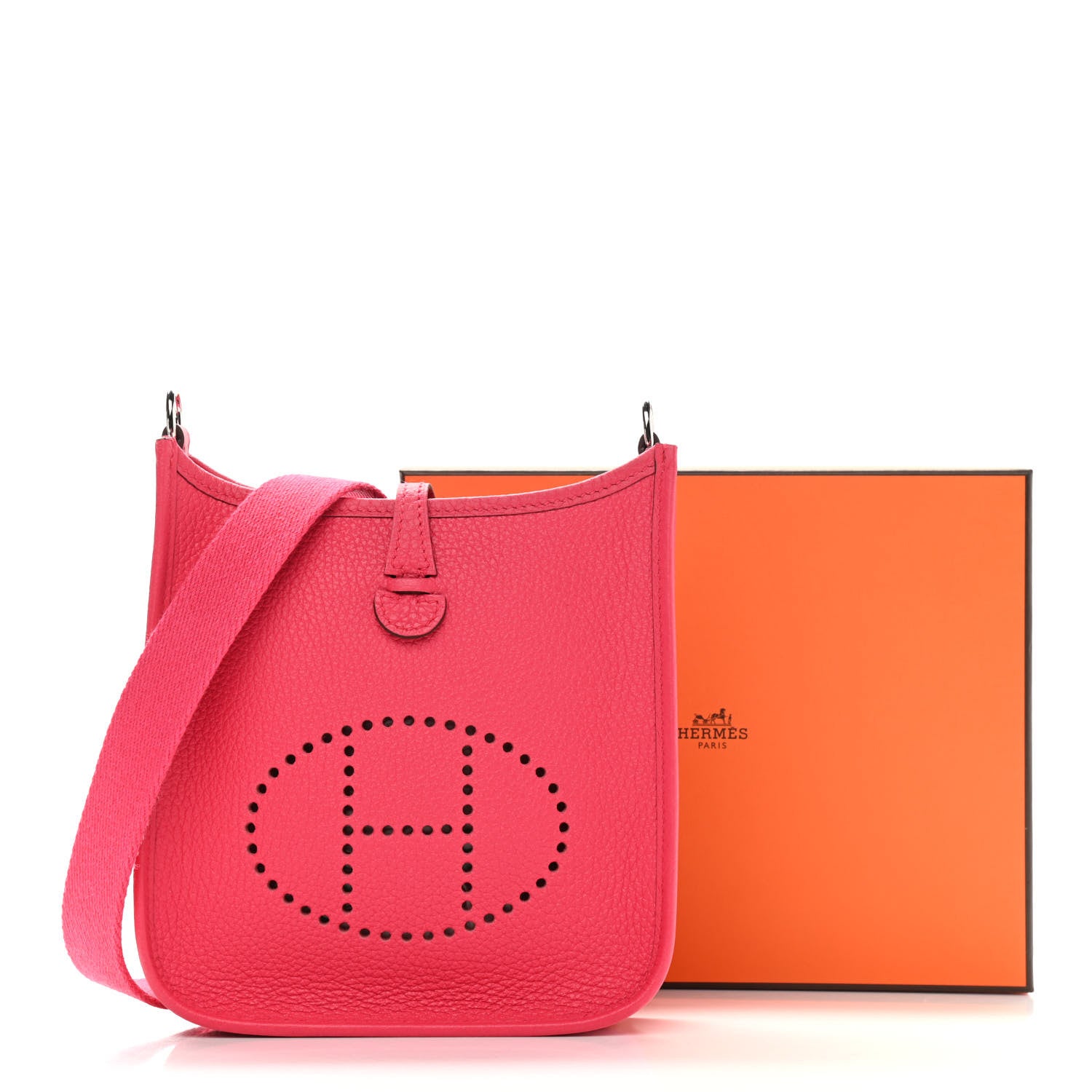 Hermes Taurillon Clemence Evelyne TPM Rose Extreme 10 of 10