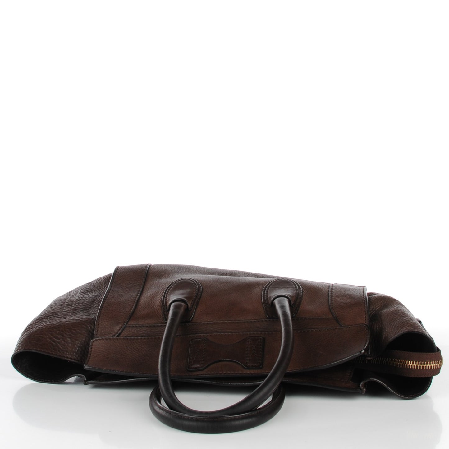 Pebbled Calfskin Mini Luggage Dark Brown