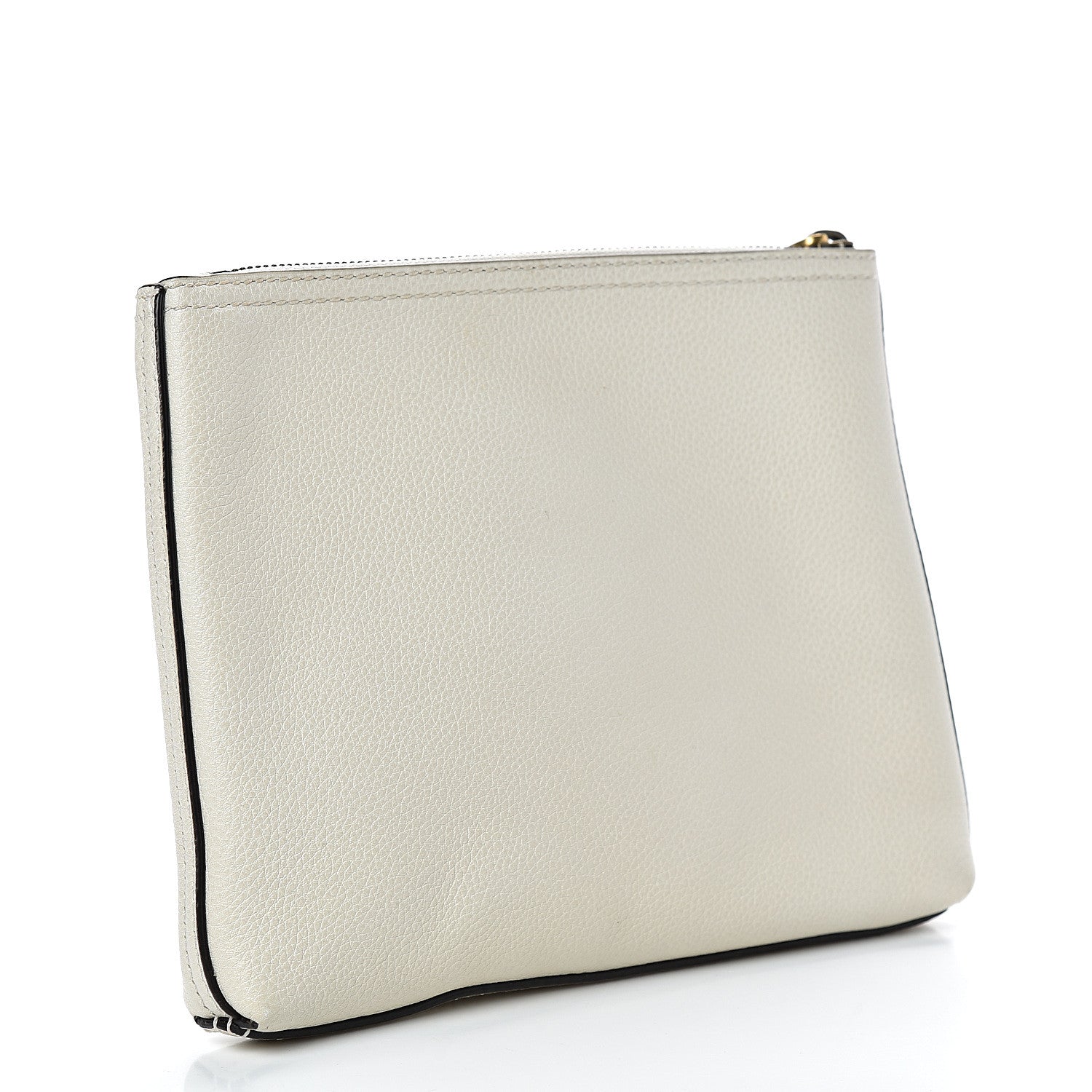 Gucci Pebbled Calfskin Medium Logo Portfolio Clutch White 2 of 6