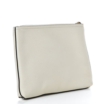 Gucci Pebbled Calfskin Medium Logo Portfolio Clutch White 2 of 6