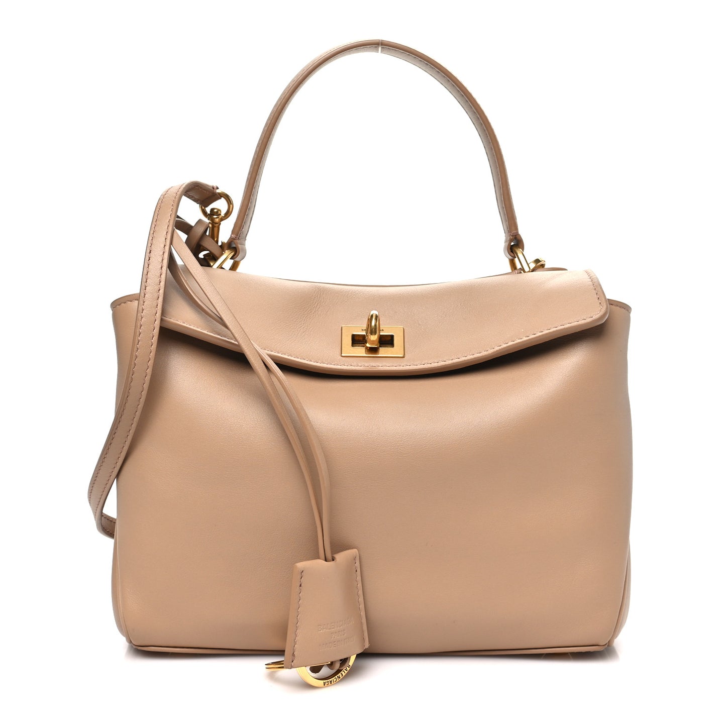 Natural Smooth Calfskin Mini Rodeo Top Handle Handbag Latte