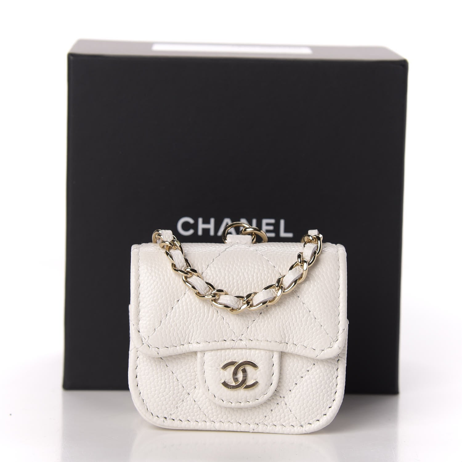 Chanel Caviar Quilted Airpods Pro Case White 9 of 9