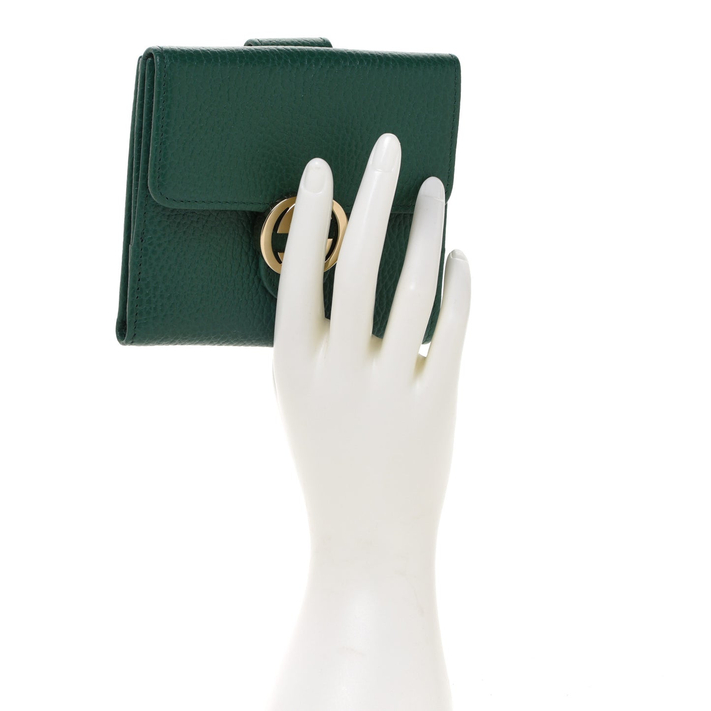 Dollar Calfskin Interlocking G French Wallet Emerald