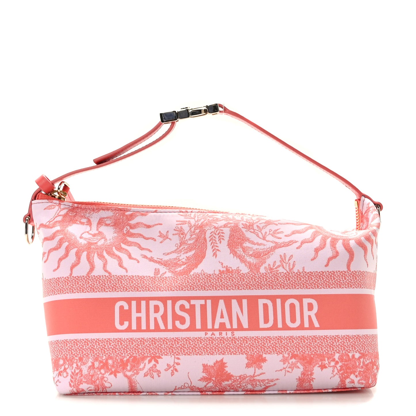 Technical Fabric Toile De Jouy Soleil DiorTravel Nomad Pouch Coral