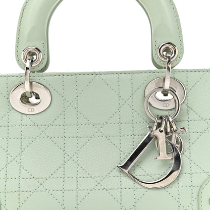 Christian Dior Calfskin Cannage Stitched Small East West Lady Dior Mint Green 8 of 15