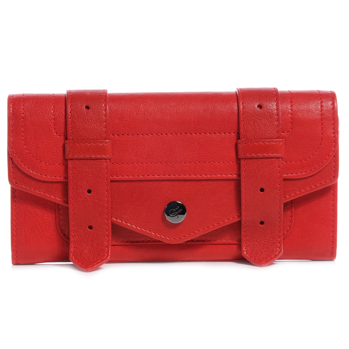 Leather PS1 Continental Wallet Bright Red
