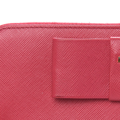 Prada Saffiano Fiocco Bow Zip Around Wallet Peonia 9 of 11