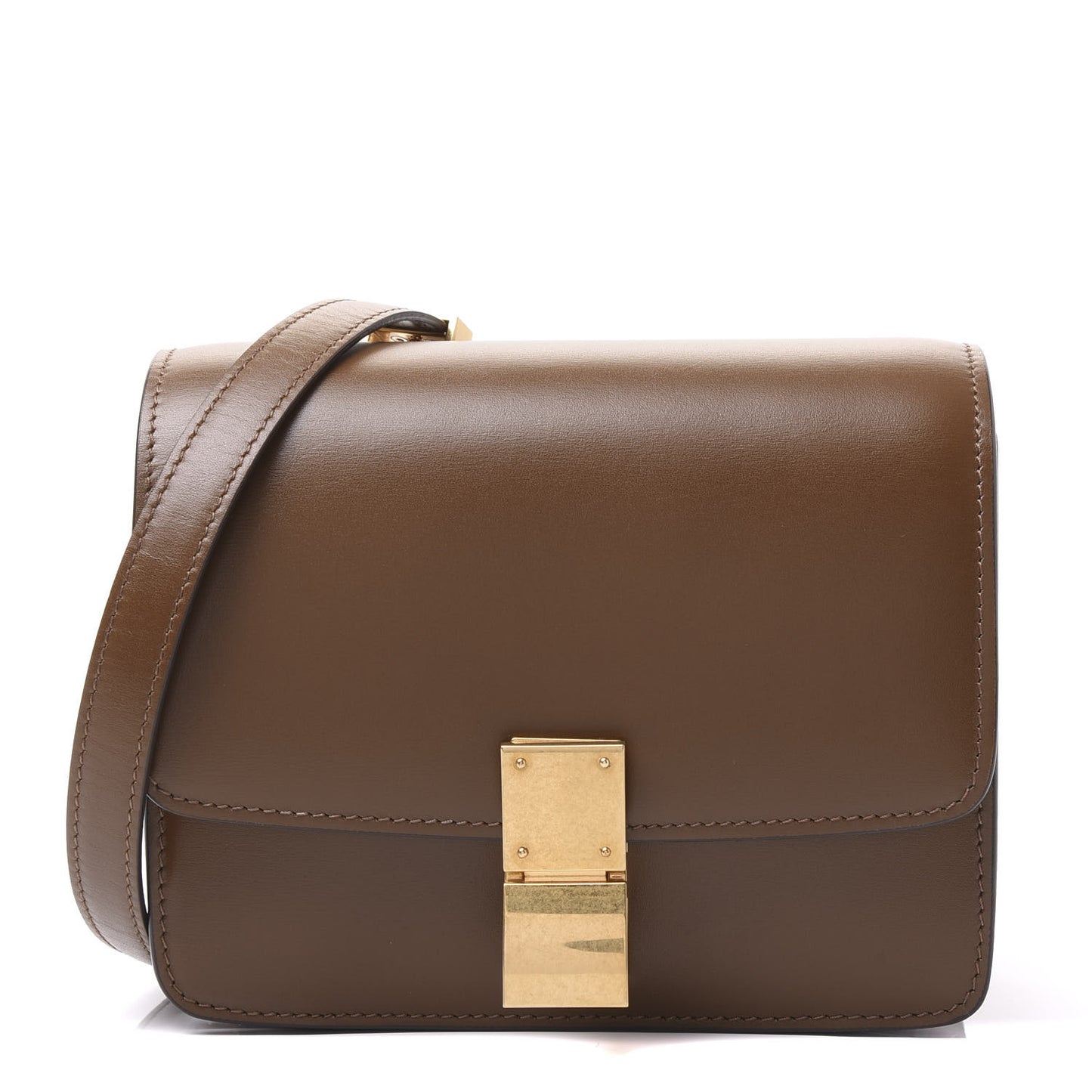 Smooth Calfskin Small Classic Box Flap Bag Camel