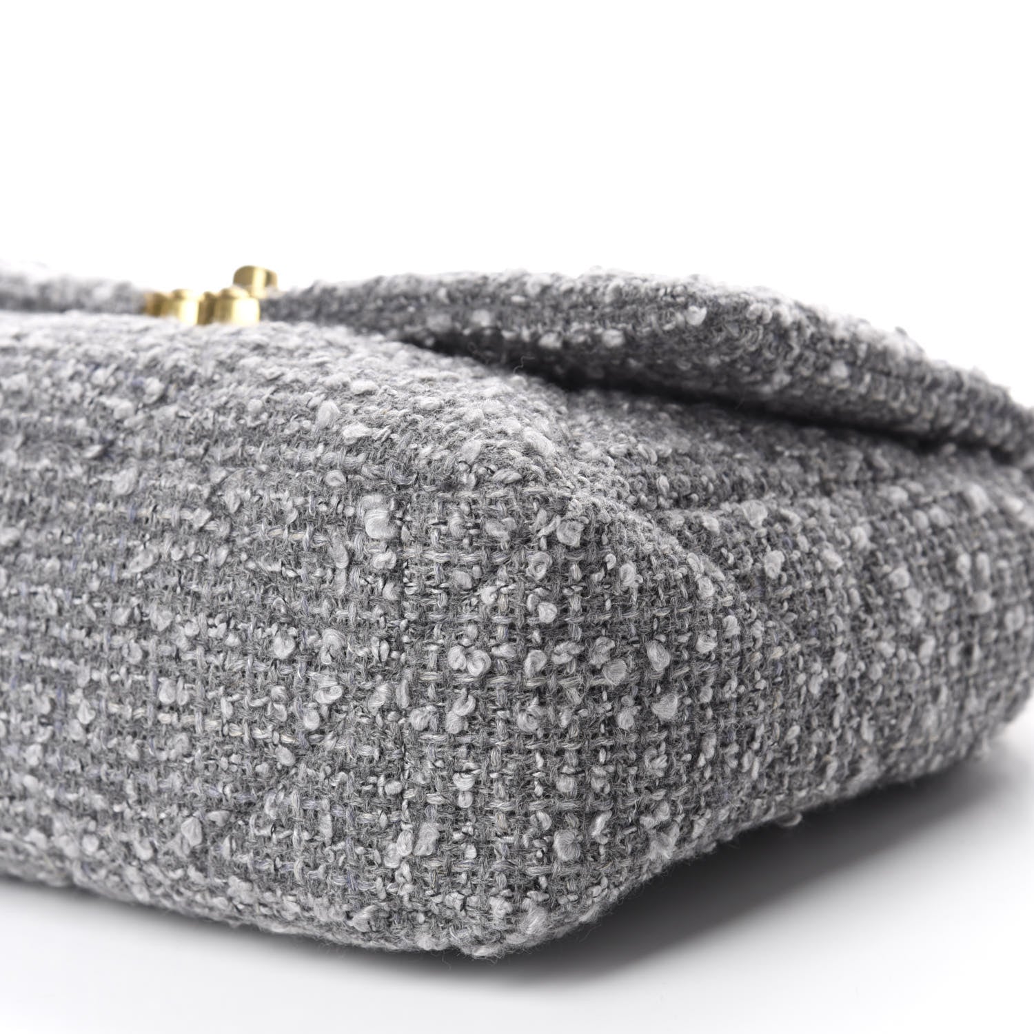 Chanel Tweed Quilted Large 19 Flap Grey 7 of 11