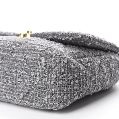 Chanel Tweed Quilted Large 19 Flap Grey 7 of 11