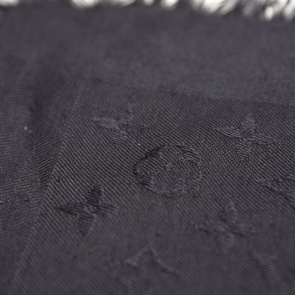 Louis Vuitton Wool Silk Monogram Shawl Black 13 of 17