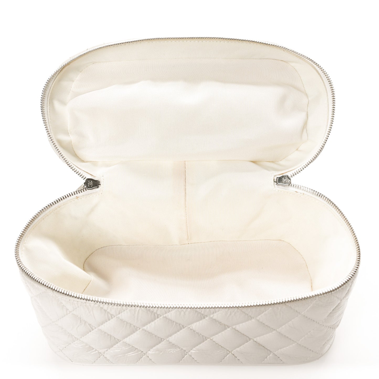 Crumpled Calfskin PVC Quilted Backpack White