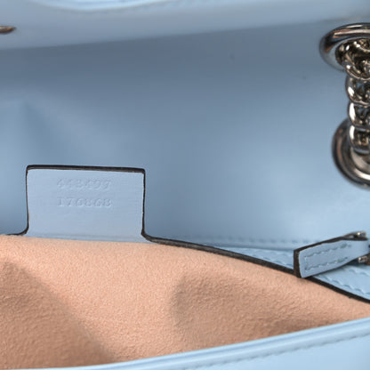 Gucci Calfskin Matelasse Small GG Marmont Shoulder Bag Porcelain Light Blue 7 of 13