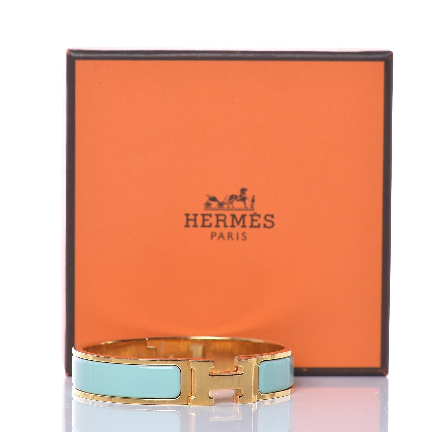 Hermes Enamel Narrow Clic Clac H Bracelet PM Bleu Atoll 6 of 6