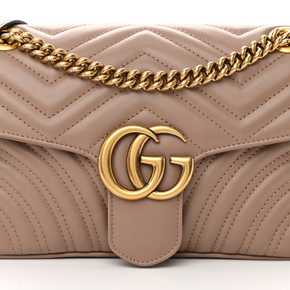 Gucci Calfskin Matelasse Small GG Marmont Shoulder Bag Porcelain Rose 8 of 11