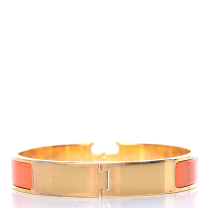Hermes Enamel Narrow Clic Clac H Bracelet GM Orange 3 of 7