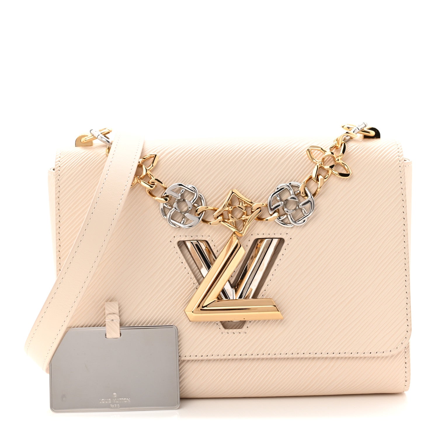 Louis Vuitton Epi Twist Flowers Chain Shoulder Bag MM Quartz