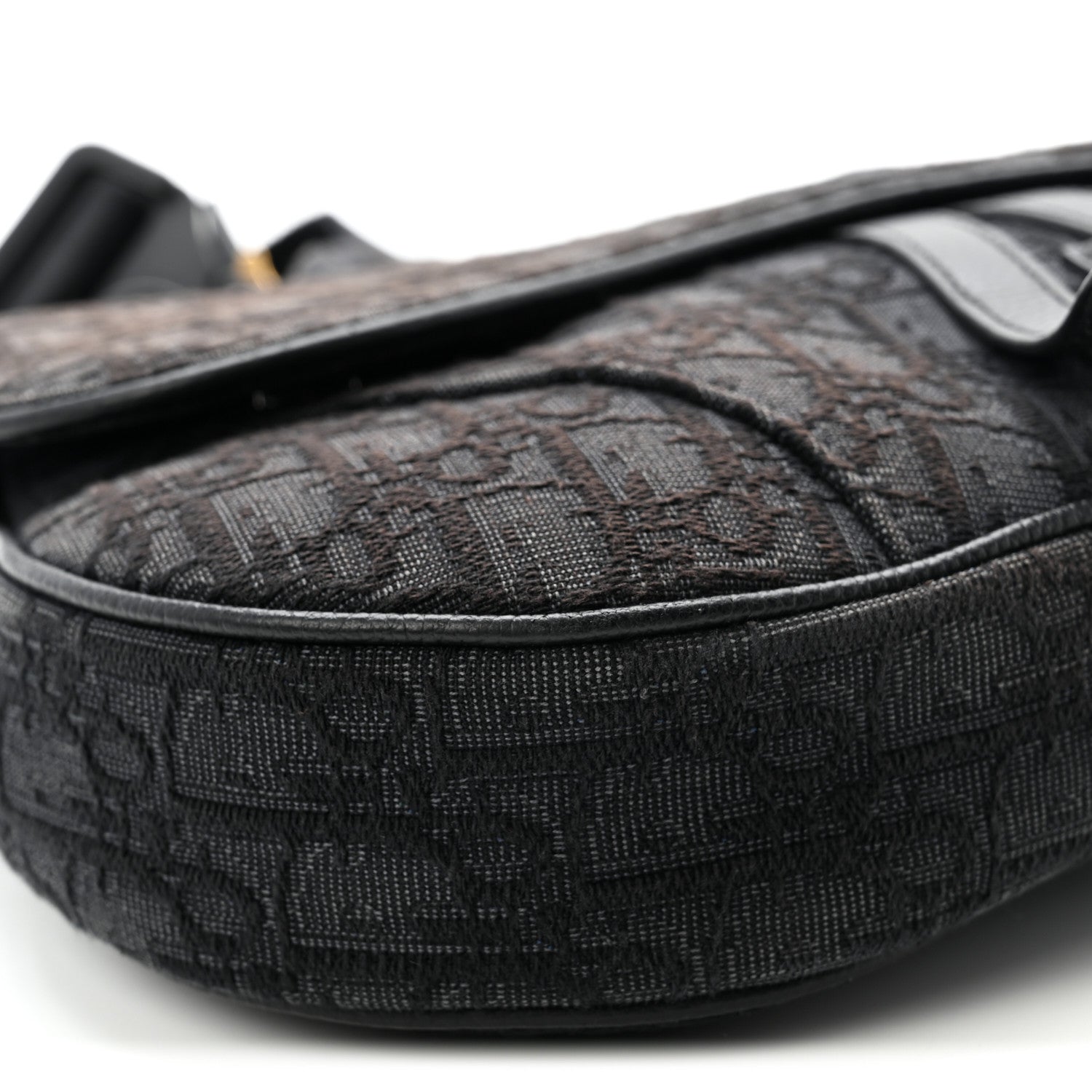 Christian Dior Oblique Mens Saddle Bag Black Blue 9 of 11