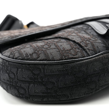 Christian Dior Oblique Mens Saddle Bag Black Blue 9 of 11