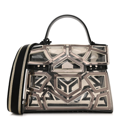 Delvaux Vinyl Gladiator Tempete Satchel Antique Silver Gold 1 of 10