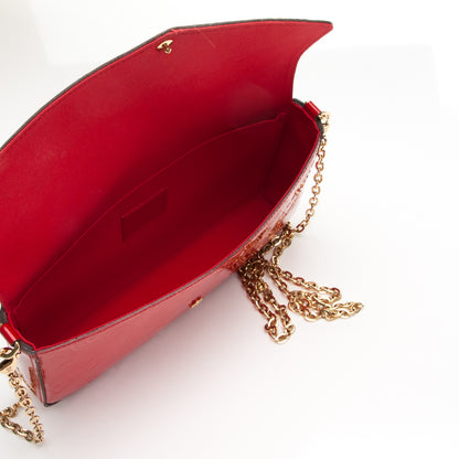 Louis Vuitton Vernis Felicie Pochette Chain Wallet Cherry 5 of 8