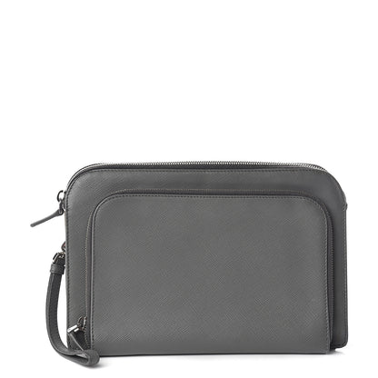 Prada Saffiano Travel Wristlet Bag Marmo 1 of 7