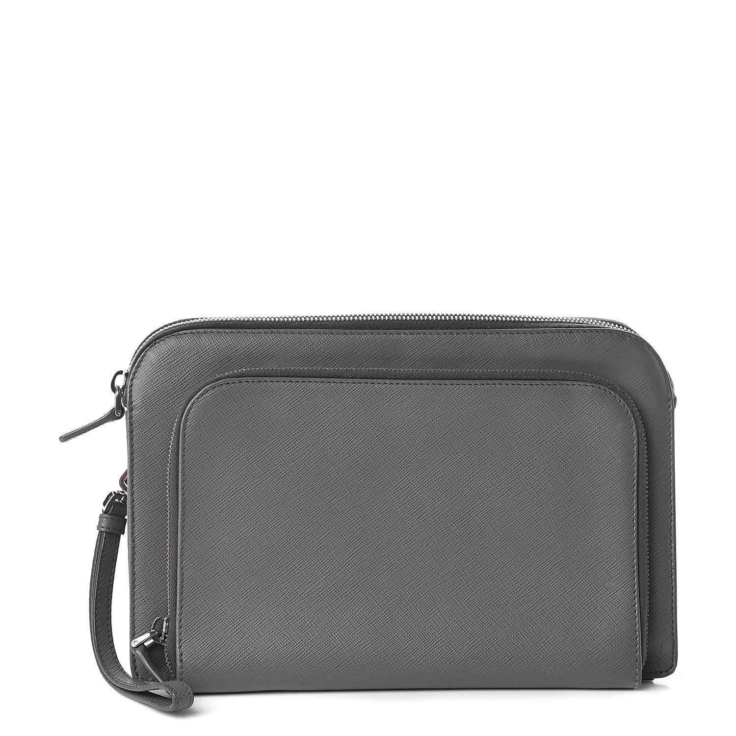 Prada Saffiano Travel Wristlet Bag Marmo 1 of 7