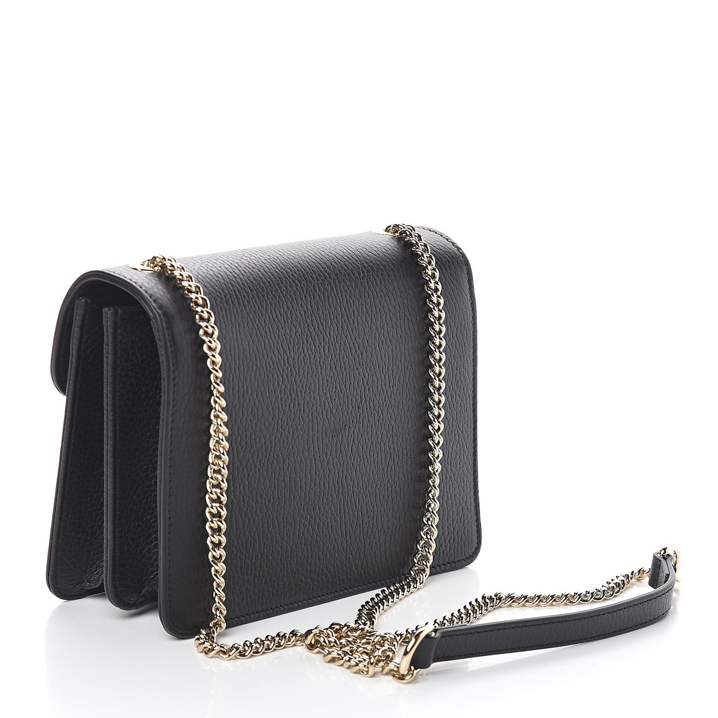 Dollar Calfskin Small Interlocking G Shoulder Bag Black