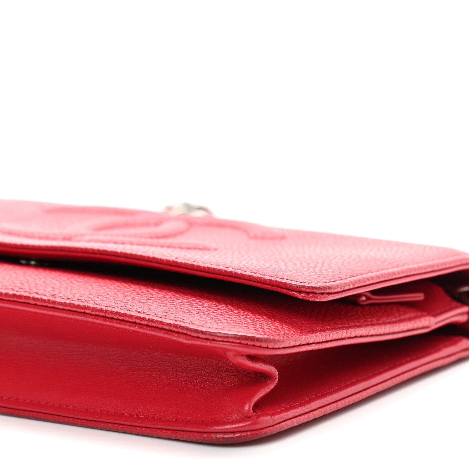 Chanel Caviar Timeless CC Wallet On Chain WOC Dark Pink 10 of 11