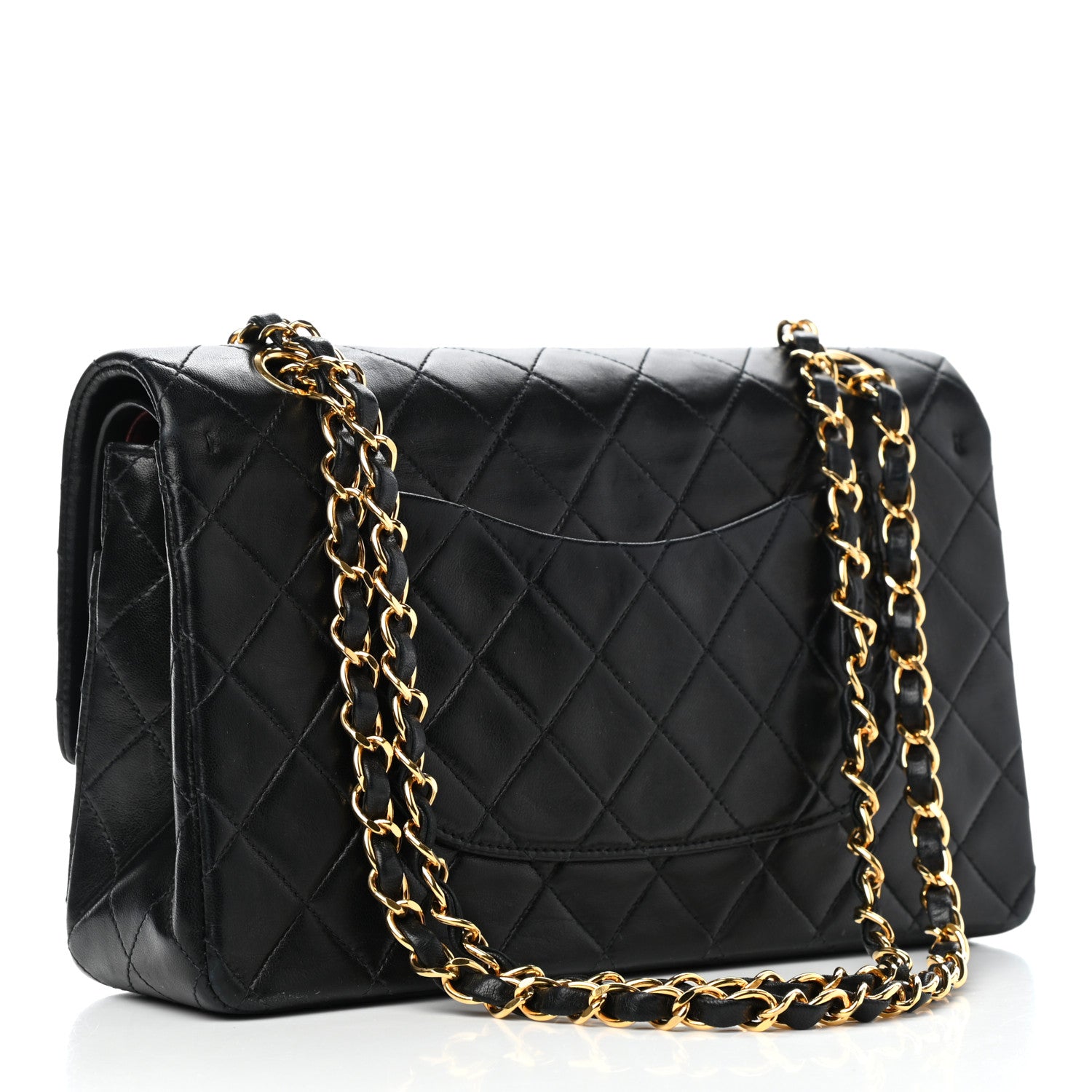 Chanel Lambskin Quilted Medium Double Flap Black 2 of 10