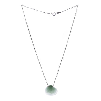 Tiffany Sterling Silver Green Aventurine Elsa Peretti Cat Island Isle Shell Pendant Necklace 4 of 8
