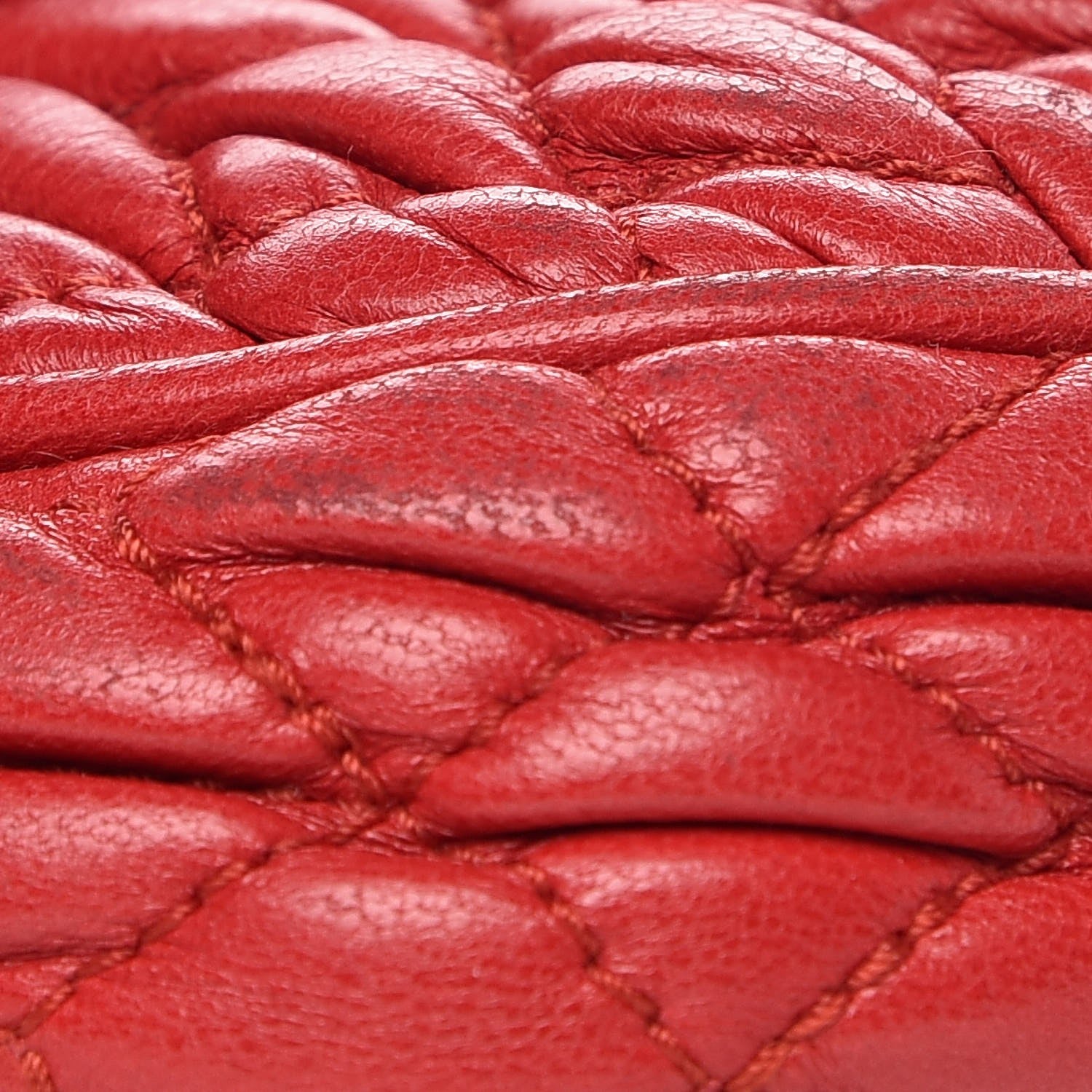 Miu Miu Nappa Matelasse Crystal Chain Crossbody Red 9 of 10