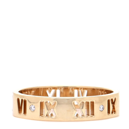 Tiffany 18K Yellow Gold Diamond Wide Atlas Pierced Ring 60 9.25 1 of 6