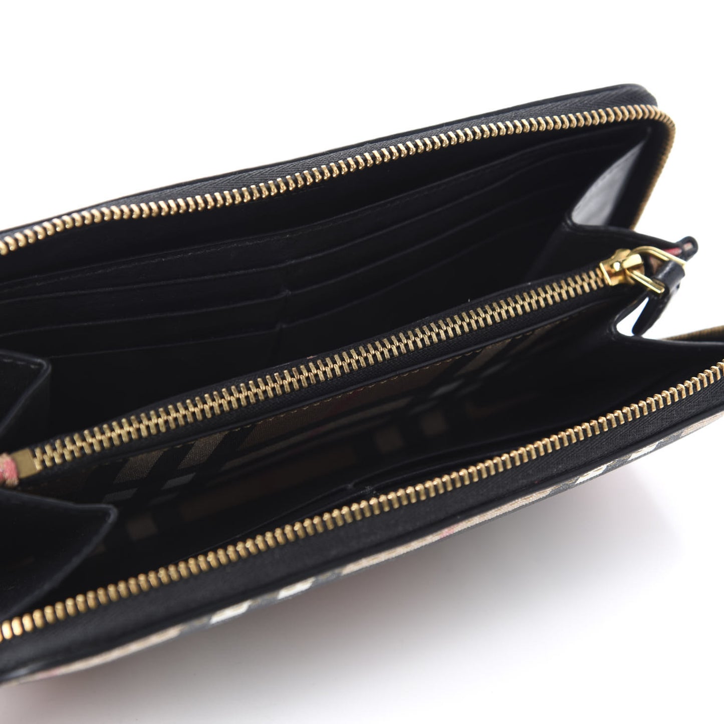 Vintage Check Elmore Zip Around Wallet Black