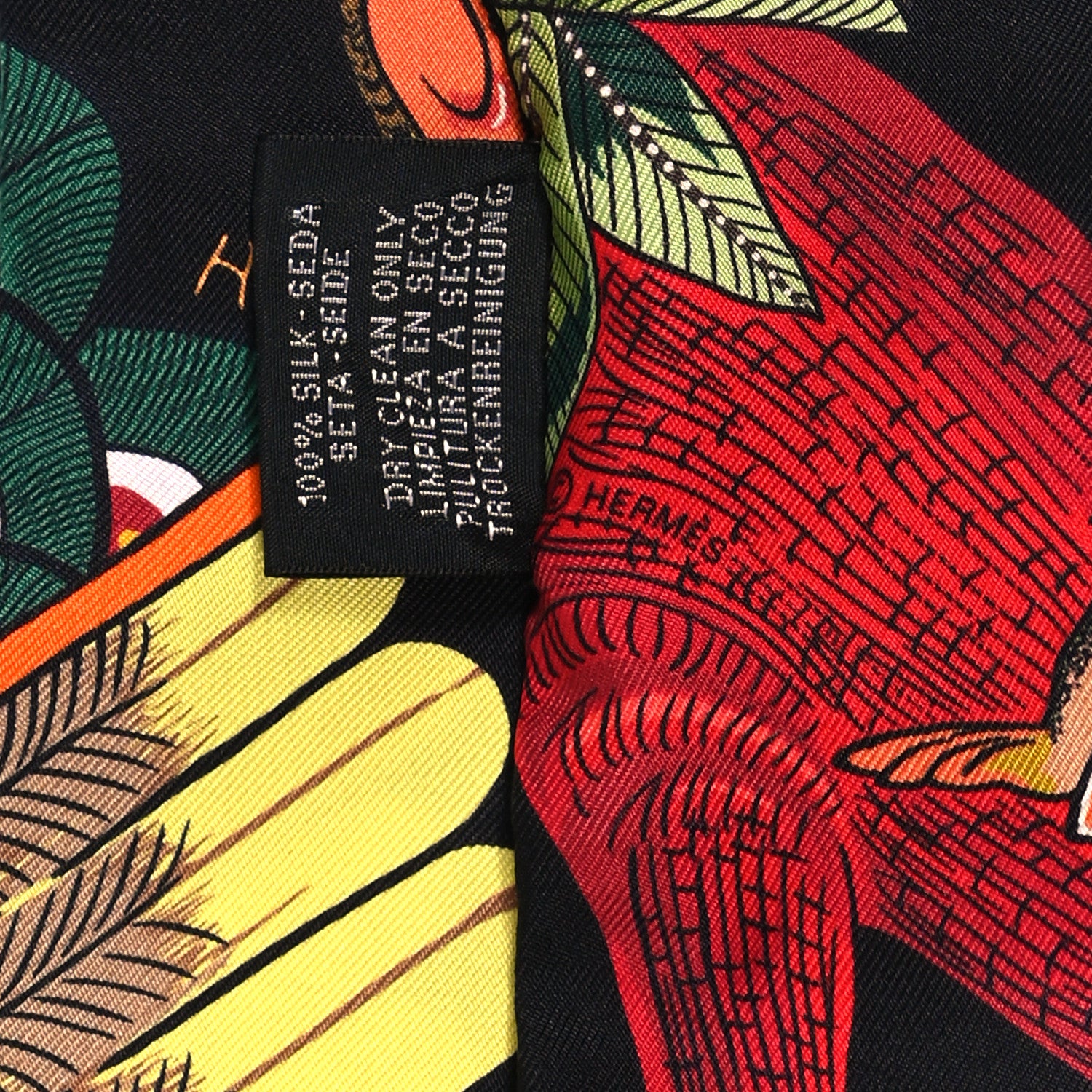 Hermes Silk Tree Of Song Twilly Black Rouge Vert 4 of 4