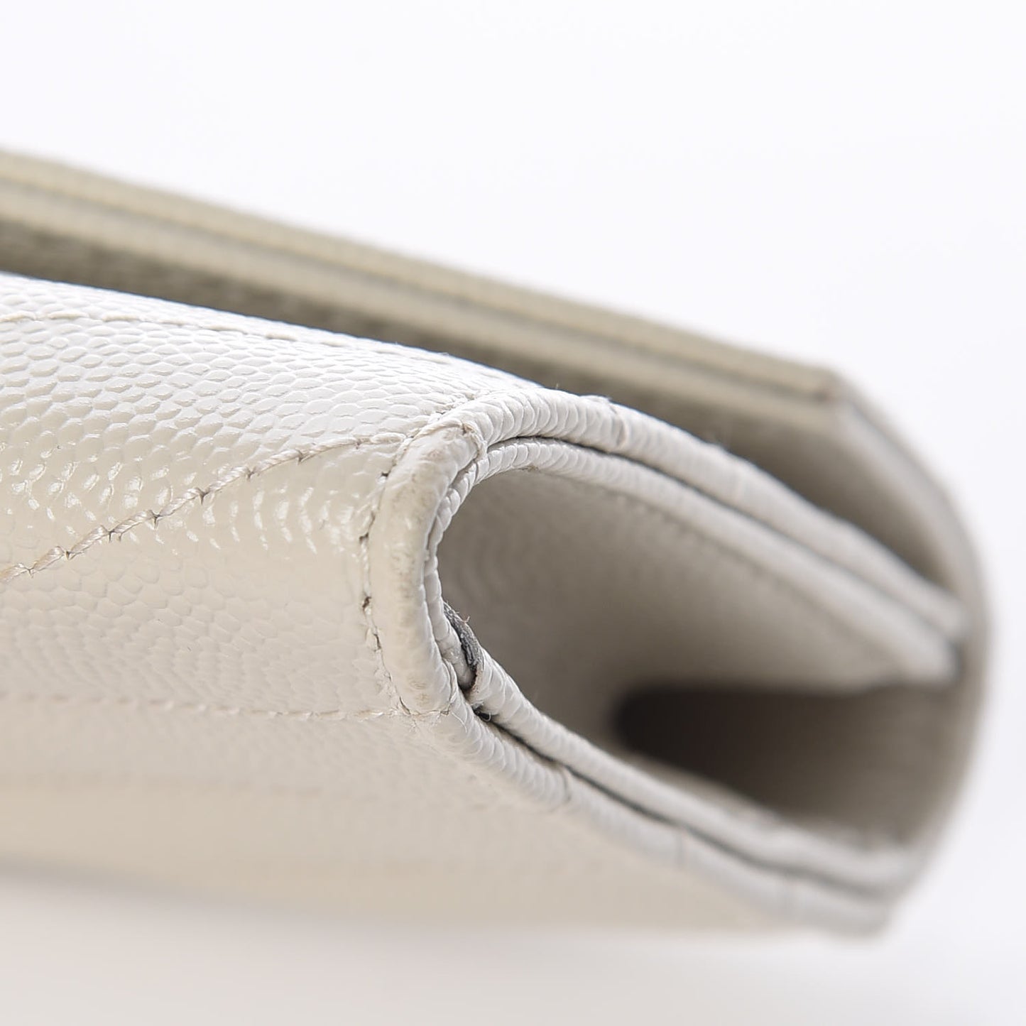 Grain De Poudre Matelasse Chevron Small Monogram Envelope Wallet Crema Soft