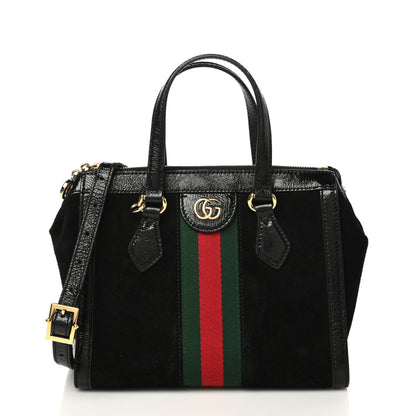 Gucci Suede Patent GG Web Small Ophidia Tote Bag Black 1 of 10