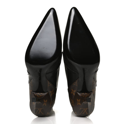 Louis Vuitton Calfskin Monogram Janet Ankle Boots 40 Black 5 of 10