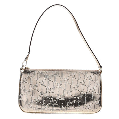 Christian Dior Metallic Patent Monogram Shoulder Bag Light Gold 1 of 7