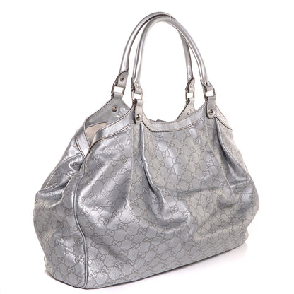 Gucci Guccissima Large Sukey Tote Silver 3 of 7