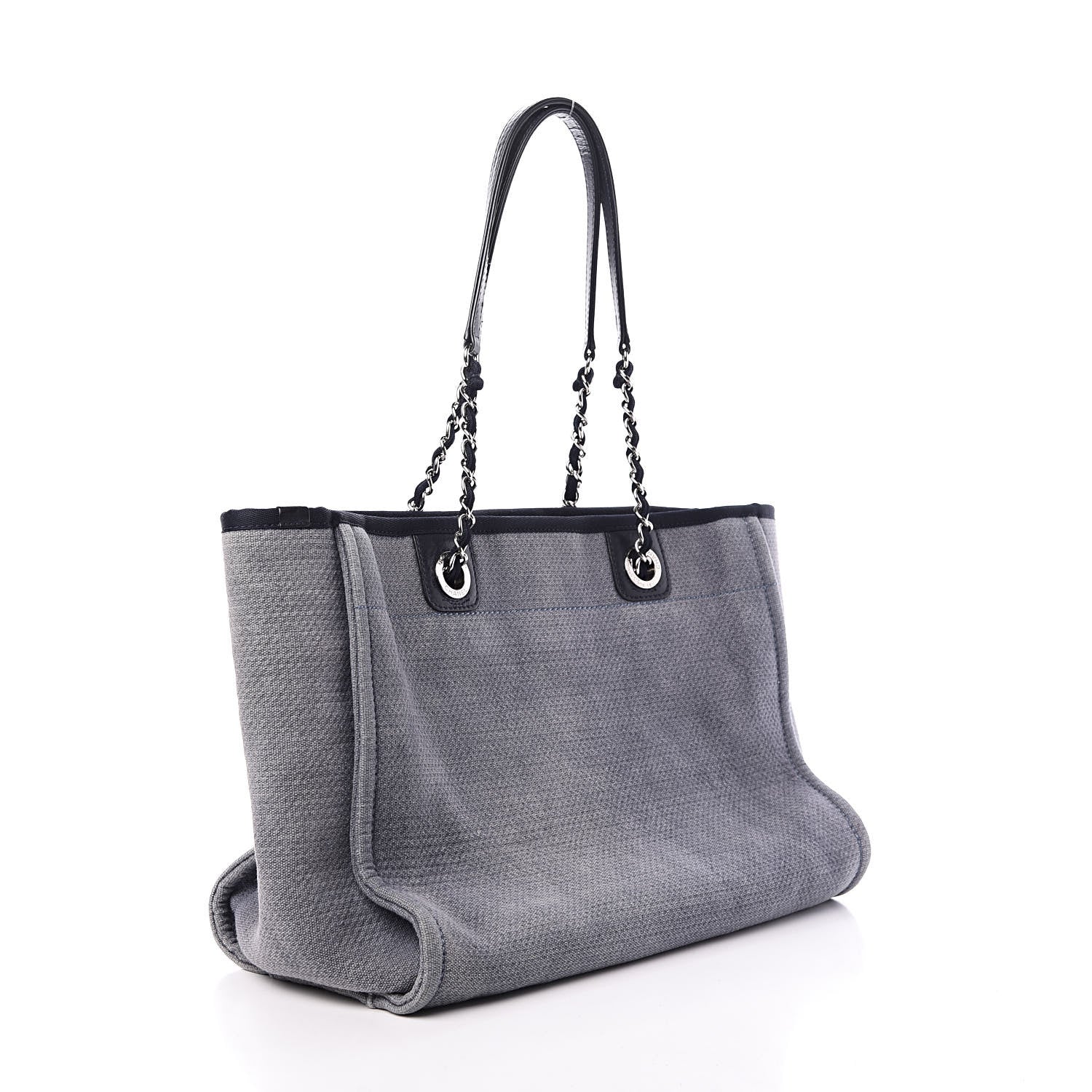 Chanel Canvas Small Deauville Tote Grey 3 of 10