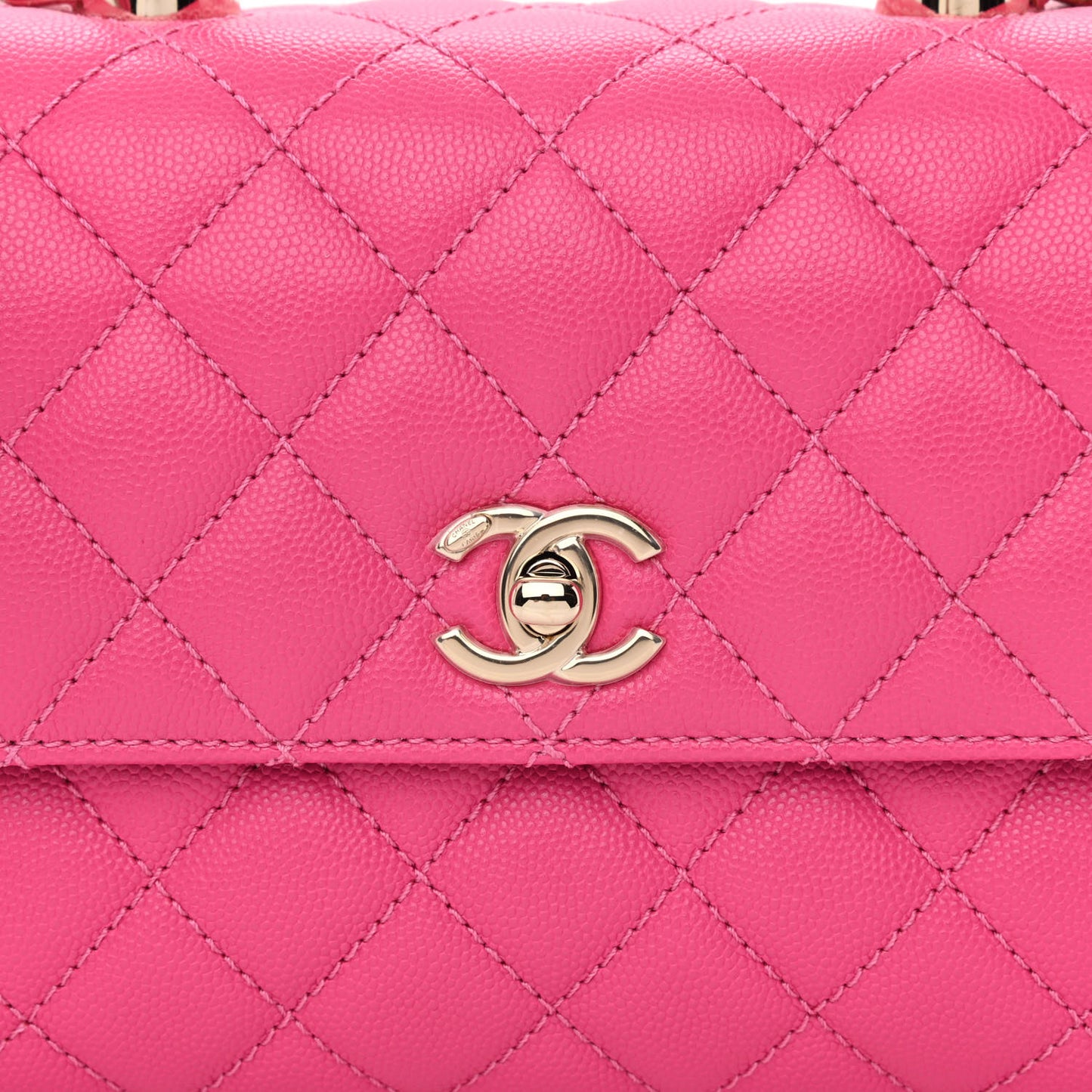 Caviar Quilted Mini Coco Handle Flap Rose