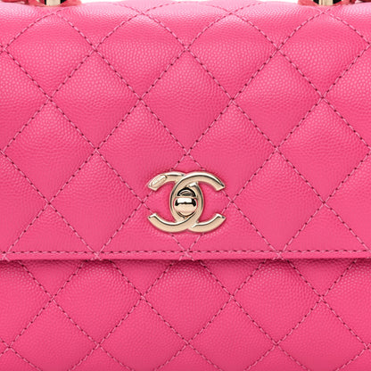 Chanel Caviar Quilted Mini Coco Handle Flap Rose 8 of 11