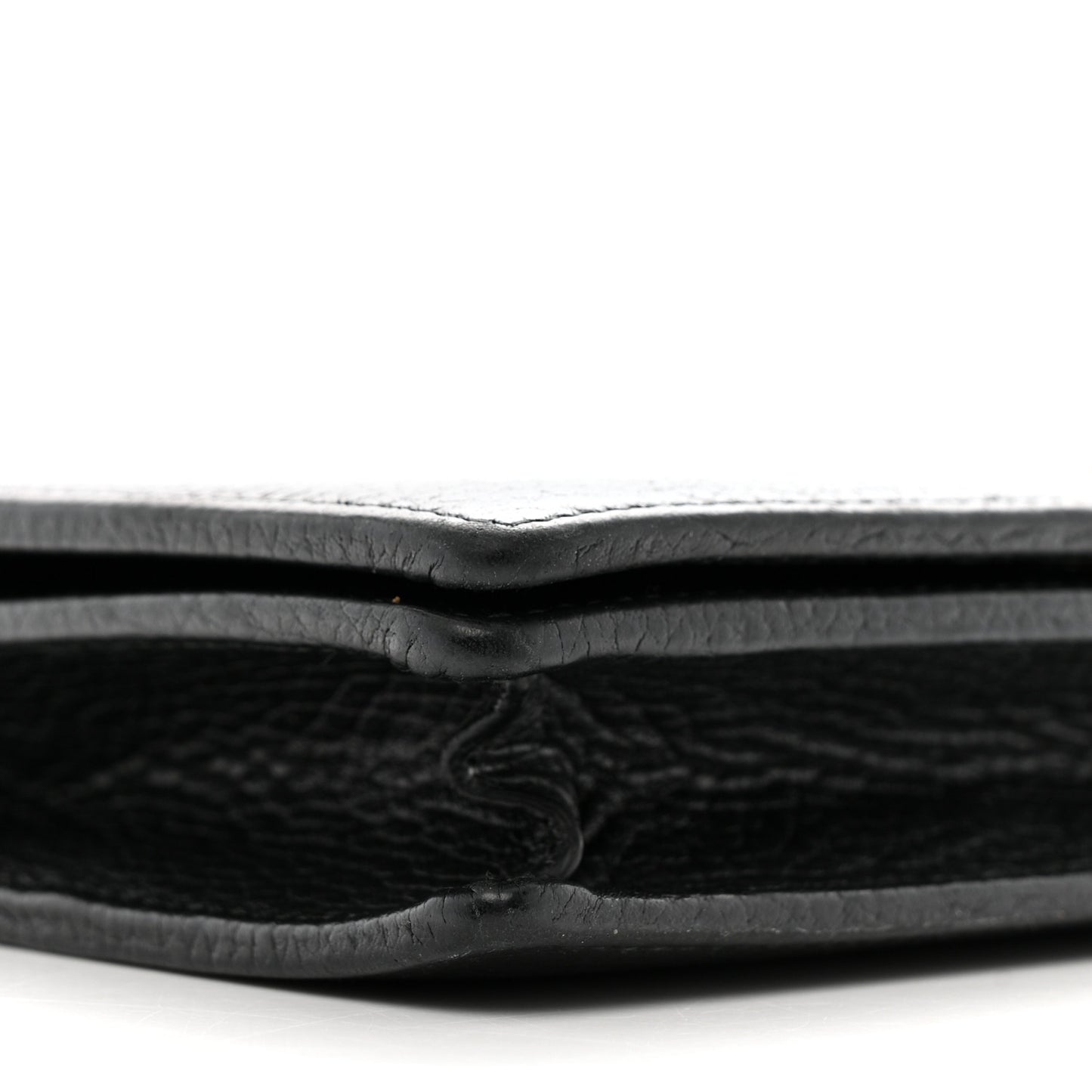 Calfskin Mini GG Marmont Chain Wallet Black