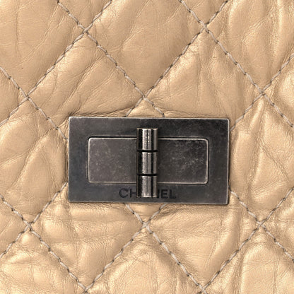 Chanel Metallic Aged Calfskin Quilted Reissue 2.55 Tote Light Gold 16 of 16