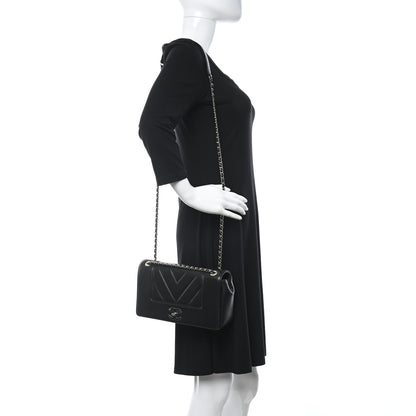 Chanel Sheepskin Chevron Quilted Medium Vintage Mademoiselle Flap Black 2 of 13