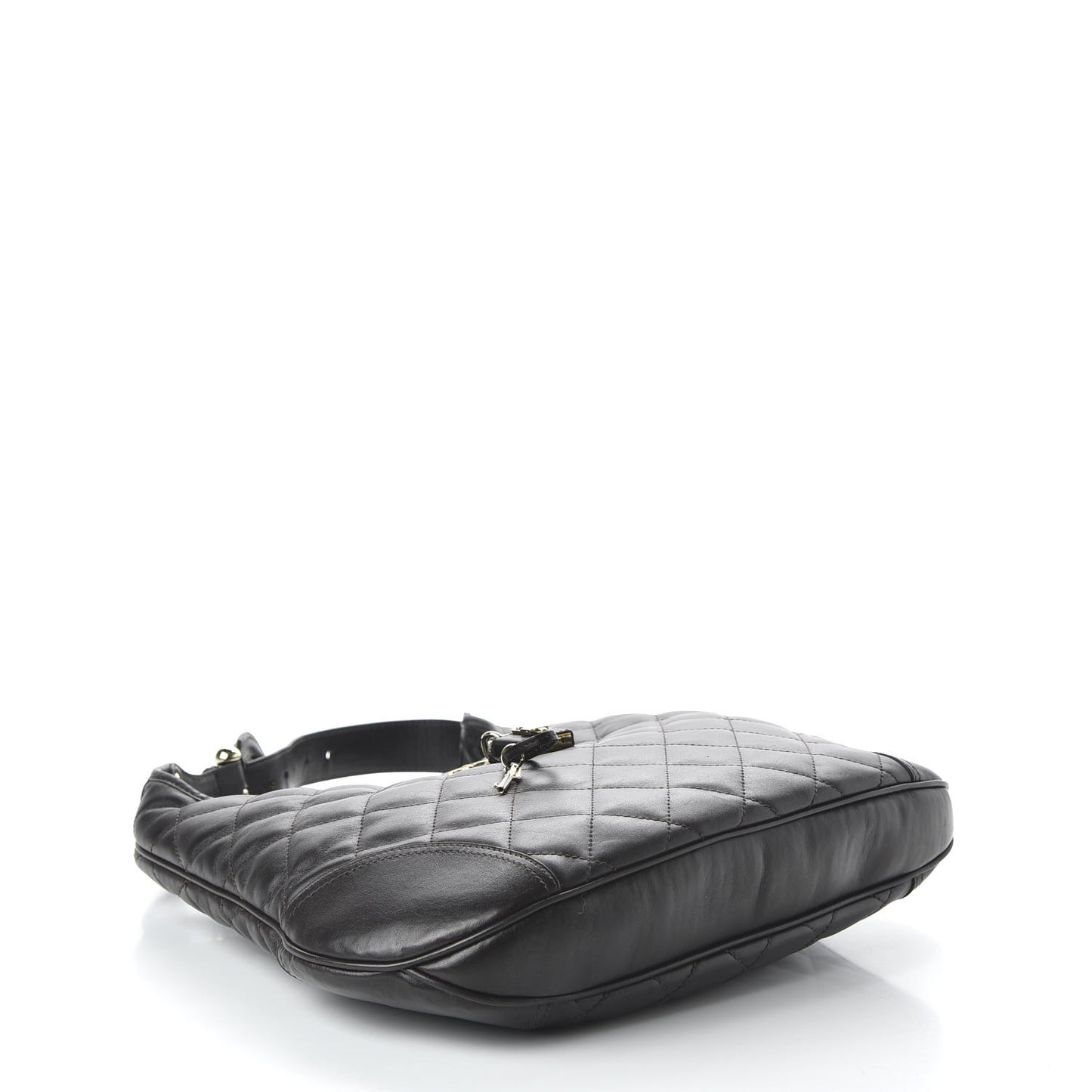 Calfskin Quilted Brook Hobo Dark Brown