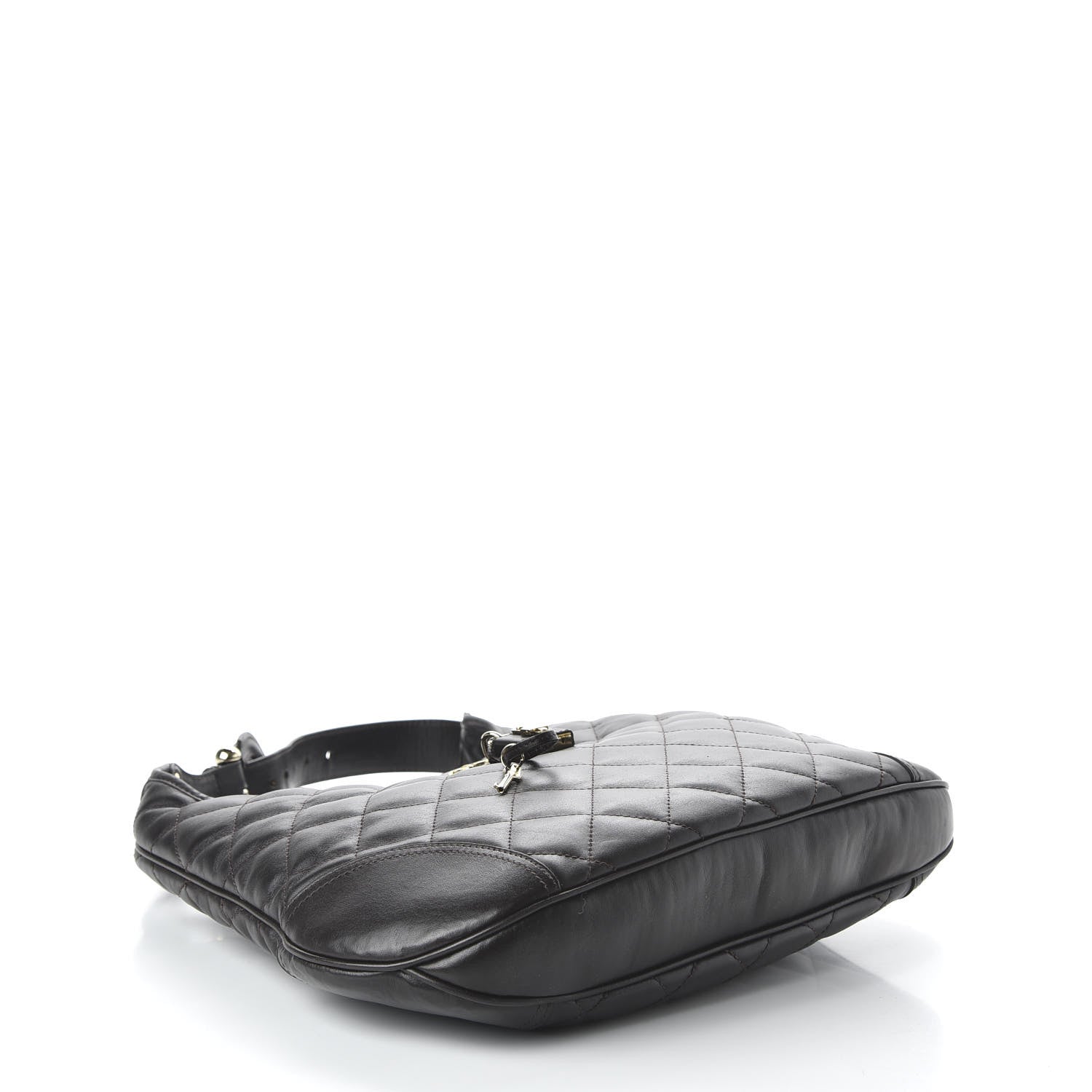 Burberry Calfskin Quilted Brook Hobo Dark Brown 4 of 10
